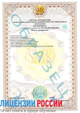 Образец сертификата соответствия (приложение) Чайковский Сертификат OHSAS 18001
